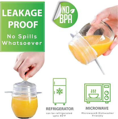 6-Piece Silicone Stretch Lids Set - Reusable Airtight Food Storage Covers