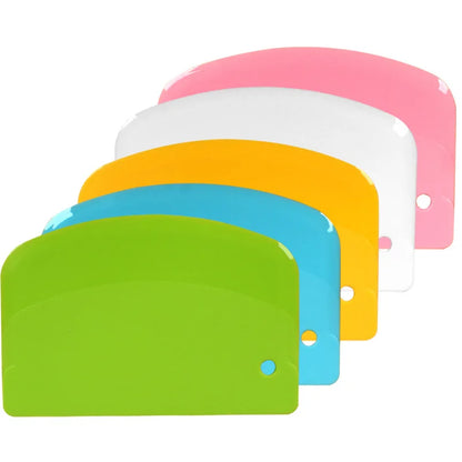 Plastic Dough Scraper & Cake Cream Spatula - Multi-Purpose Baking Tool