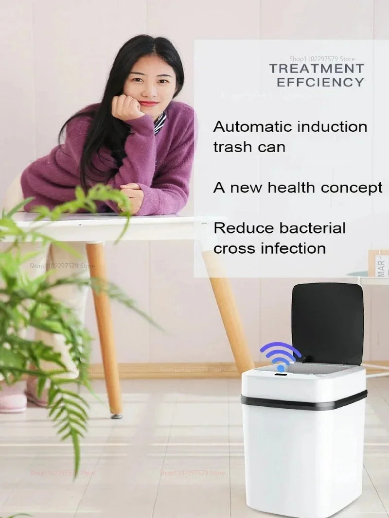13L Smart Touchless Trash Bin - Automatic Motion Sensor Waste Basket