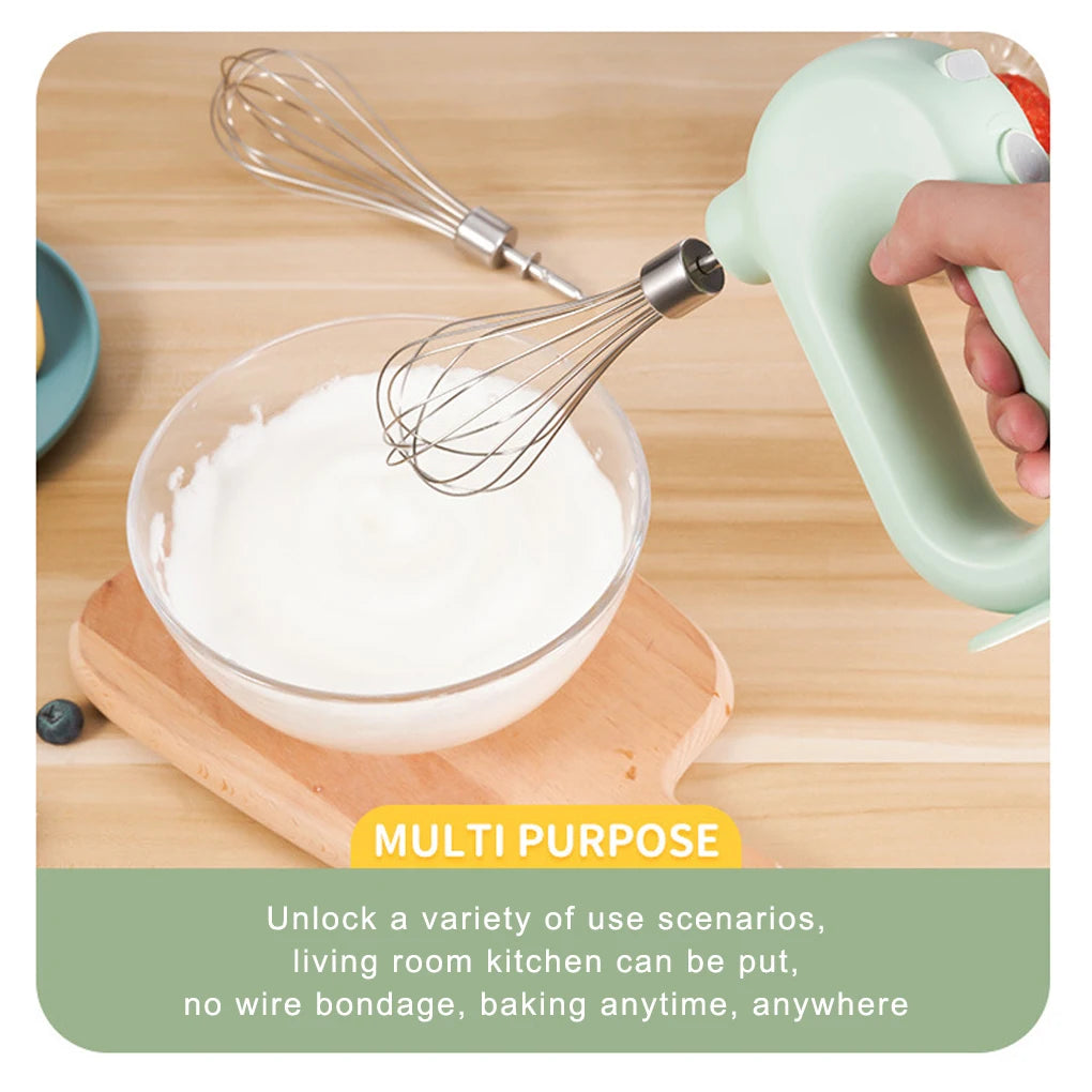 Egg Beater Electric Mixer Kitchen Gadget Quick Charging Battery-operating Convenience USB Charge Adjustable 4 Gears Pink